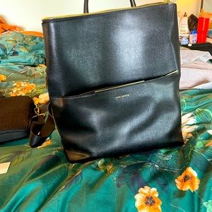 COPY - Ted Baker Black Leather Portfolio backpack. Like New. Kept in original d…